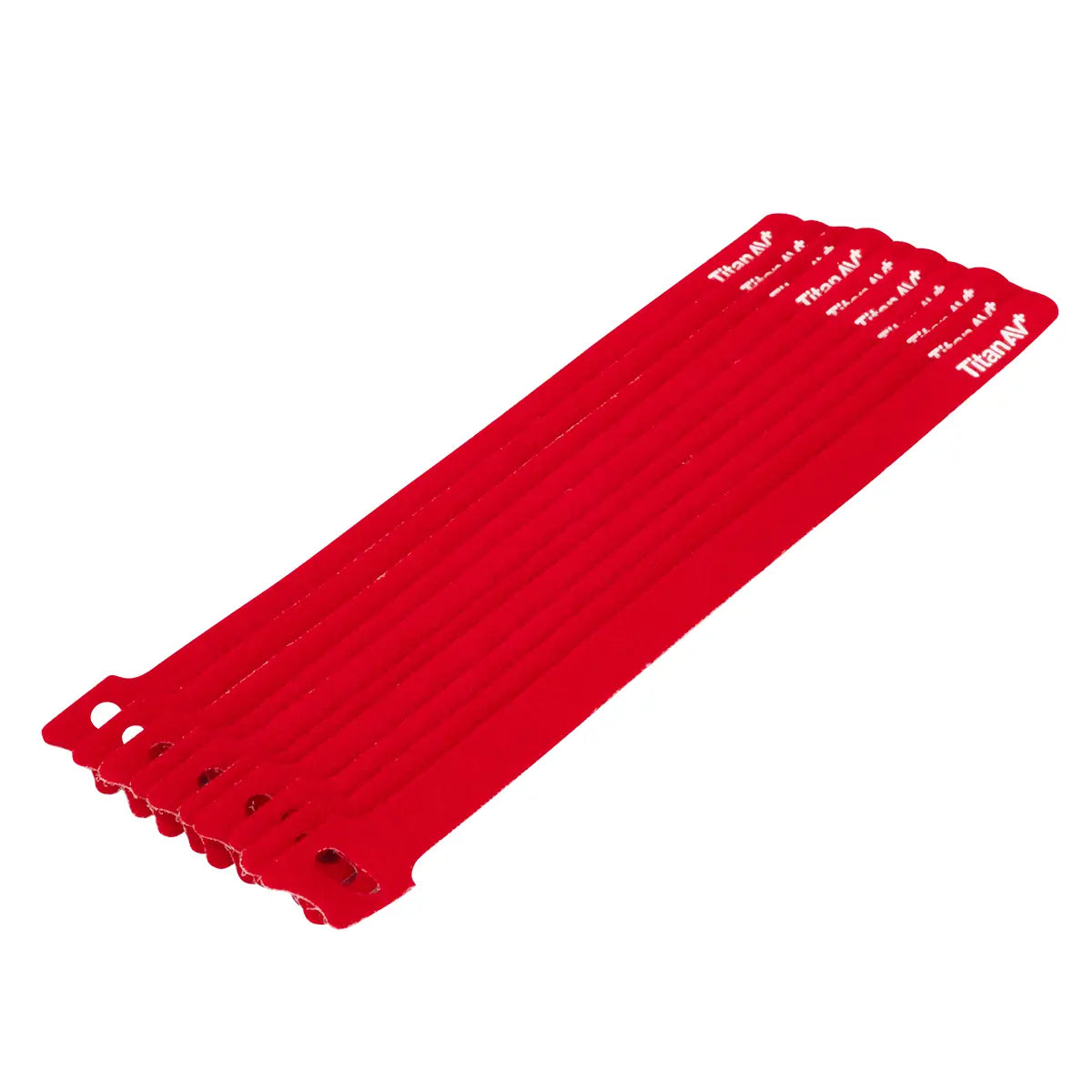 Hook & Loop Cable Tie, 250mm, Red, 10 pcs