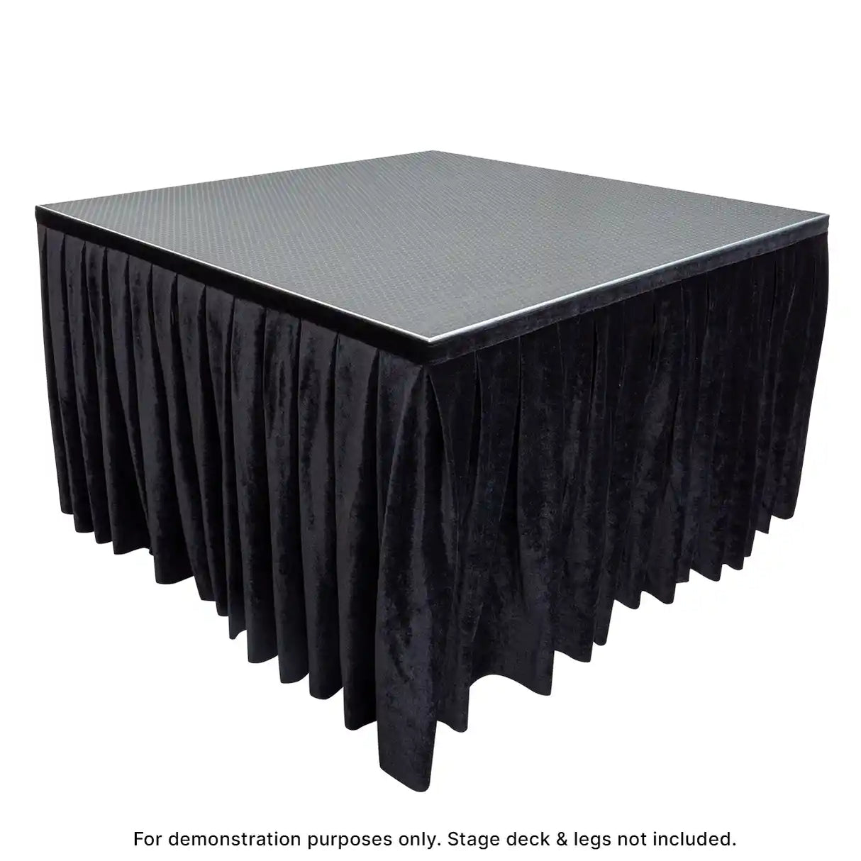 60cm High Stage Skirt (2m) Pleated Black Velvet