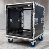 10RU Shock Rack Case with Wheels, 550mm Deep