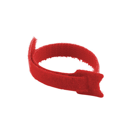 Hook & Loop Cable Tie, 250mm, Red, 10 pcs