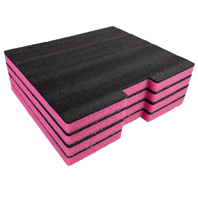 Titan AV EPE Foam Insert for 4RU Steel Drawer, Black & Pink