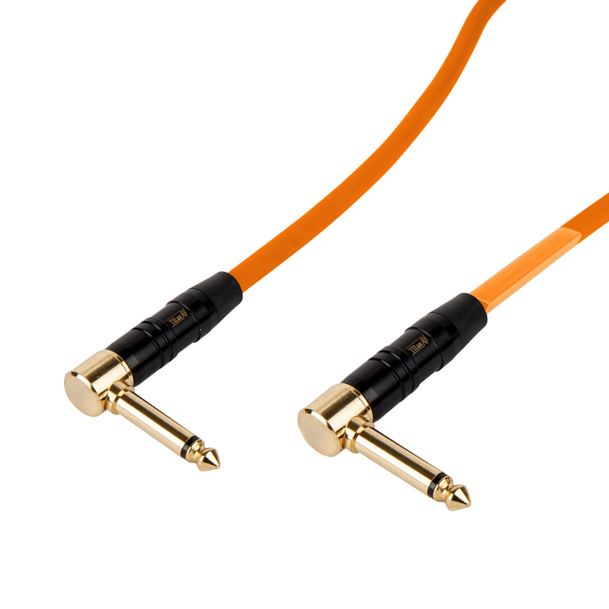 Titan AV 0.25m 1/4" Right Angle Jack to 1/4" Right Angle Jack Orange Guitar Patch Lead