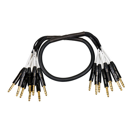 1m 1/4" Stereo Jack to 1/4" Stereo Jack TRS 8 Channel Multicore Loom Cable Stage Snake