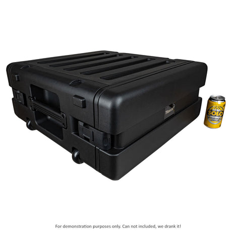 4U Rolling Rack Case with Plastic Hard Shell