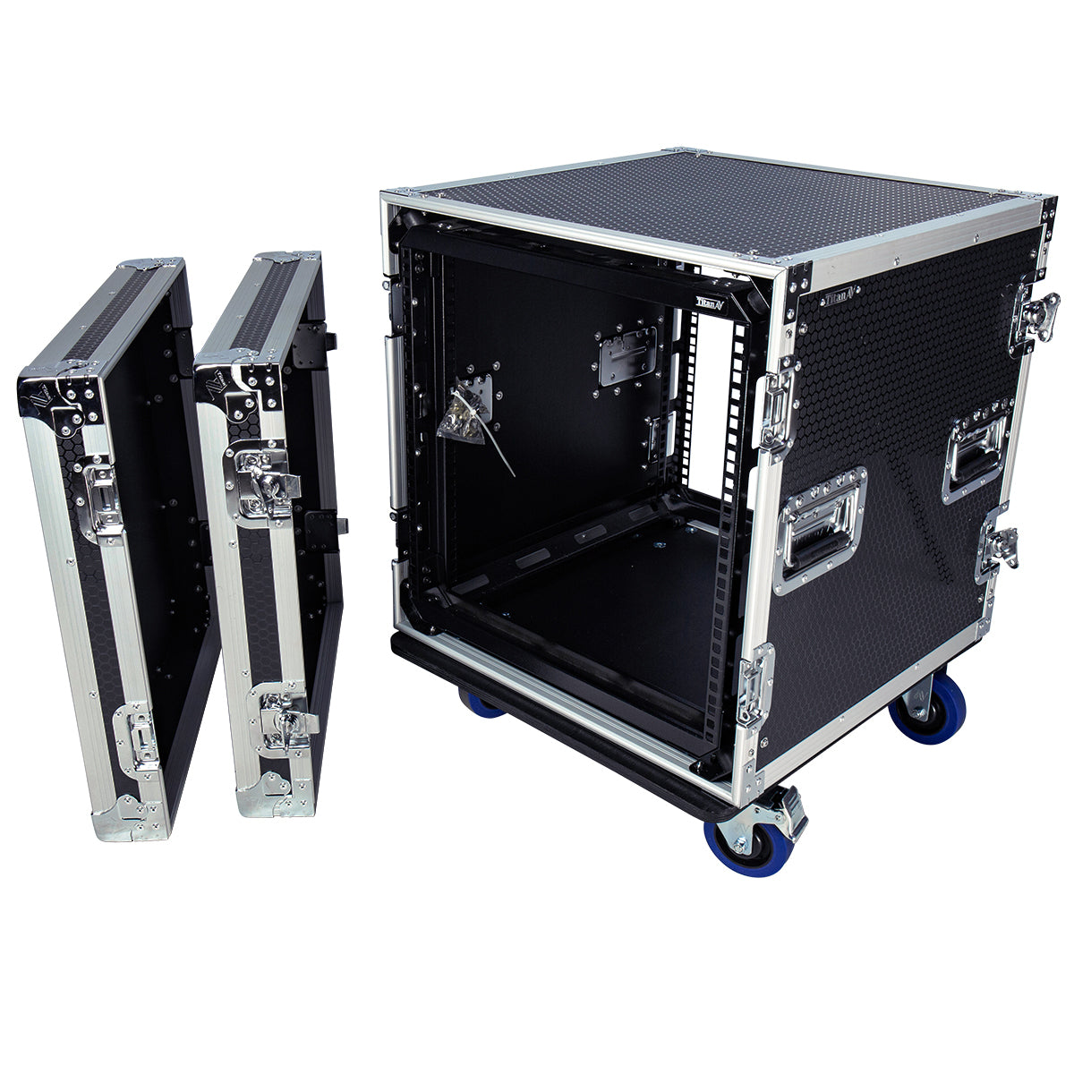 10RU Shock Rack Case with Wheels, 550mm Deep