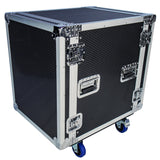 12RU Shock Rack Case with Wheels, 550mm Deep