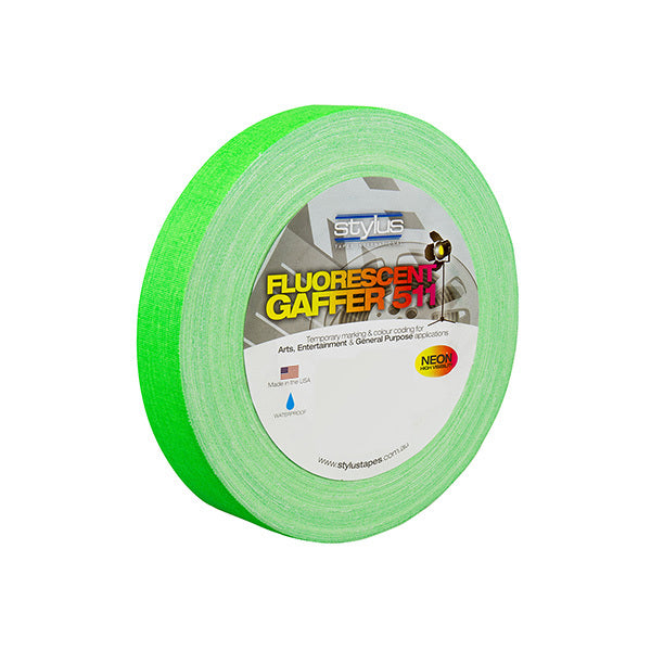 Fluro Green Gaffers Tape, 24mm X 45m | Stylus 511